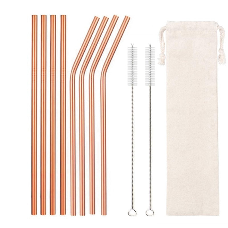10 Colors Reusable Stainless Steel Eco-Friendly Straw