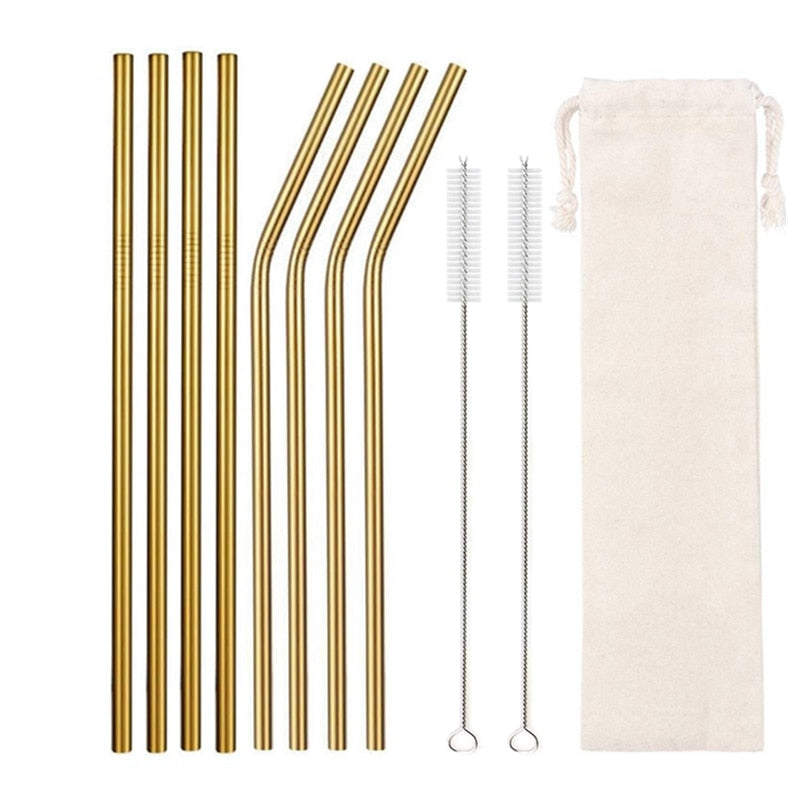 10 Colors Reusable Stainless Steel Eco-Friendly Straw