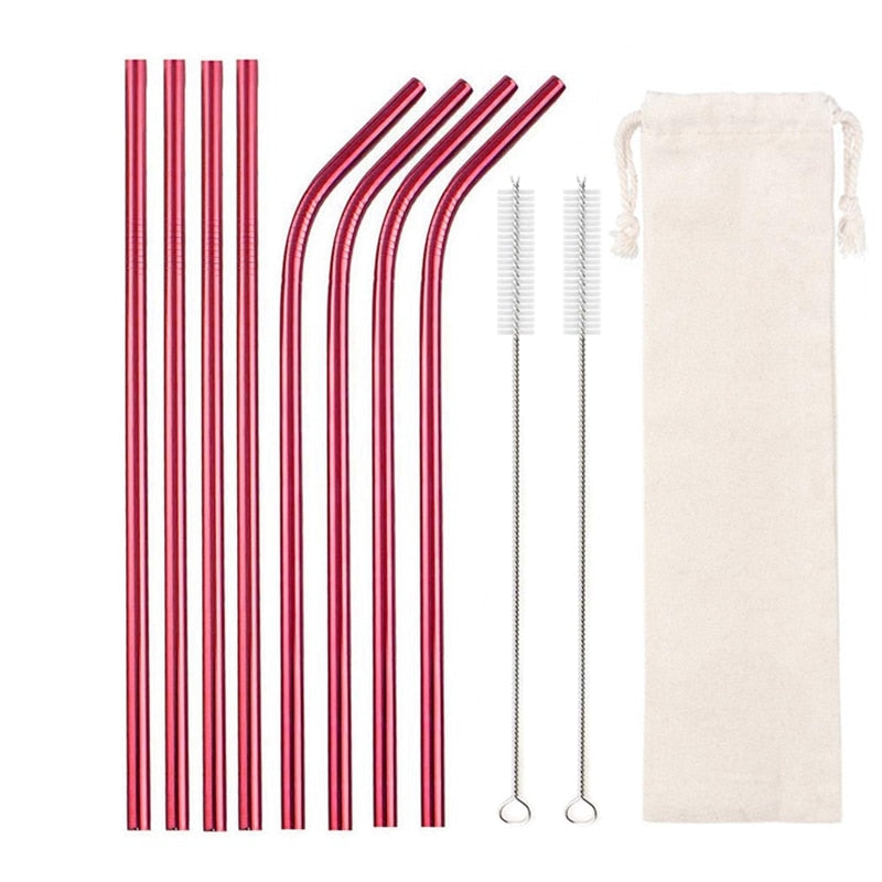 10 Colors Reusable Stainless Steel Eco-Friendly Straw