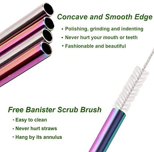 10 Colors Reusable Stainless Steel Eco-Friendly Straw