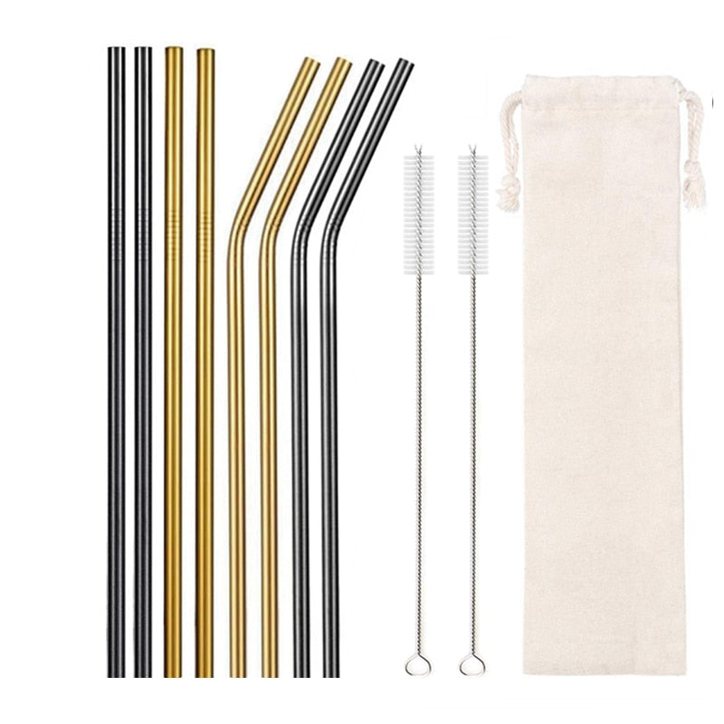 10 Colors Reusable Stainless Steel Eco-Friendly Straw