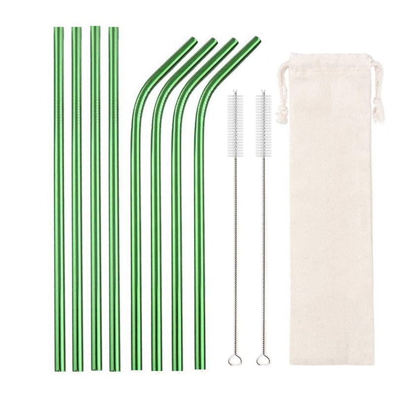 10 Colors Reusable Stainless Steel Eco-Friendly Straw