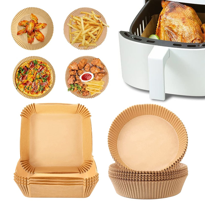 50pcs Air Fryer Disposable Non-Stick Paper Liner