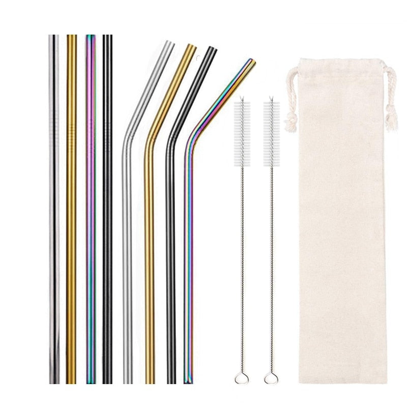 10 Colors Reusable Stainless Steel Eco-Friendly Straw