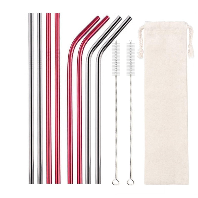 10 Colors Reusable Stainless Steel Eco-Friendly Straw