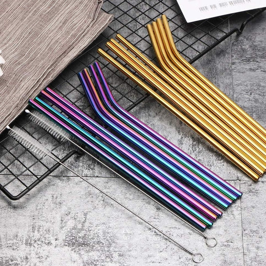 10 Colors Reusable Stainless Steel Eco-Friendly Straw