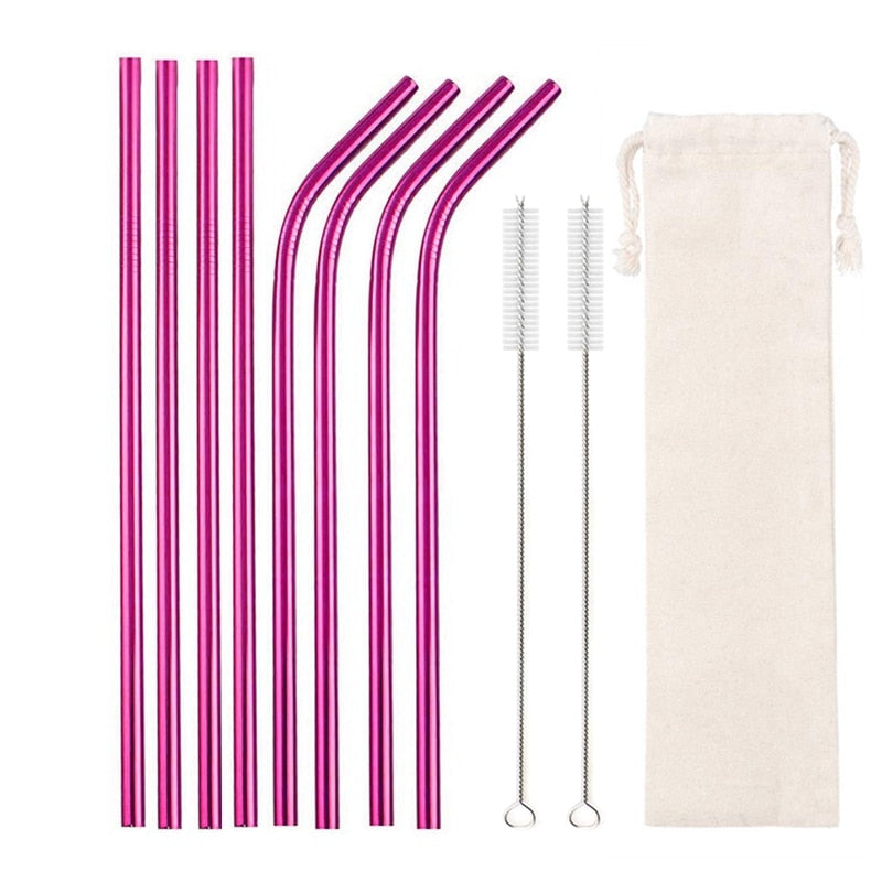 10 Colors Reusable Stainless Steel Eco-Friendly Straw