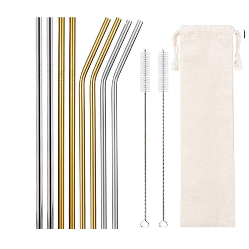 10 Colors Reusable Stainless Steel Eco-Friendly Straw