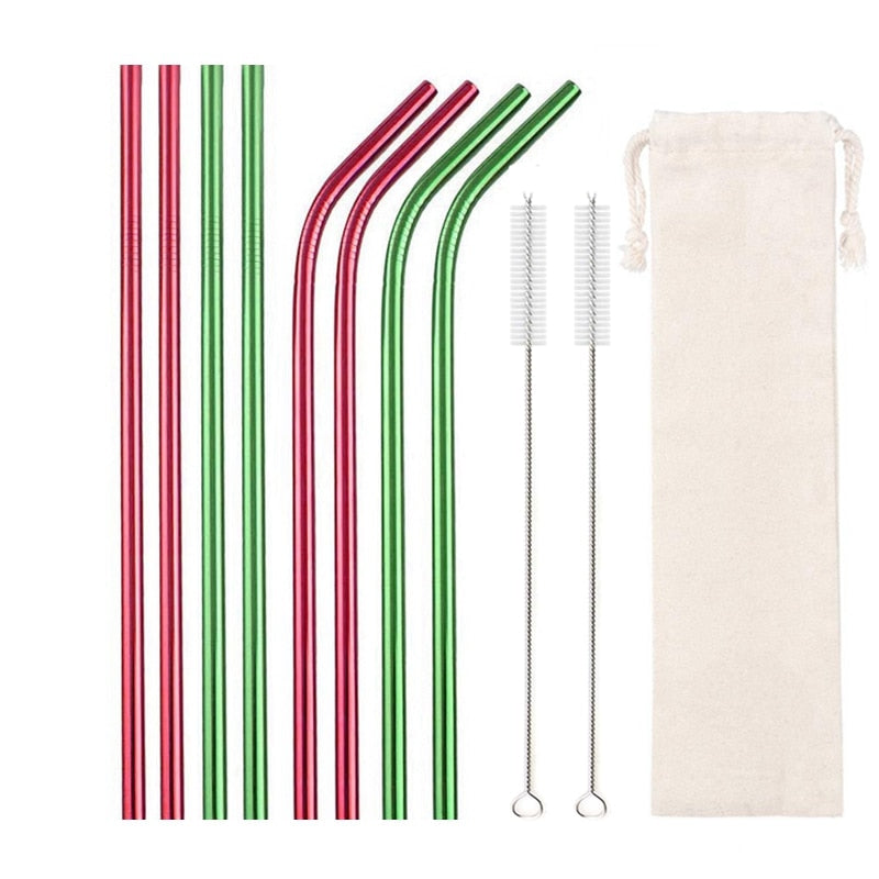 10 Colors Reusable Stainless Steel Eco-Friendly Straw