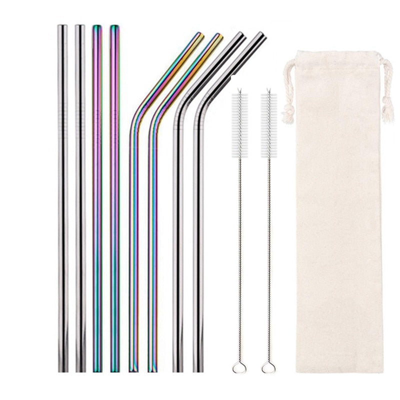 10 Colors Reusable Stainless Steel Eco-Friendly Straw