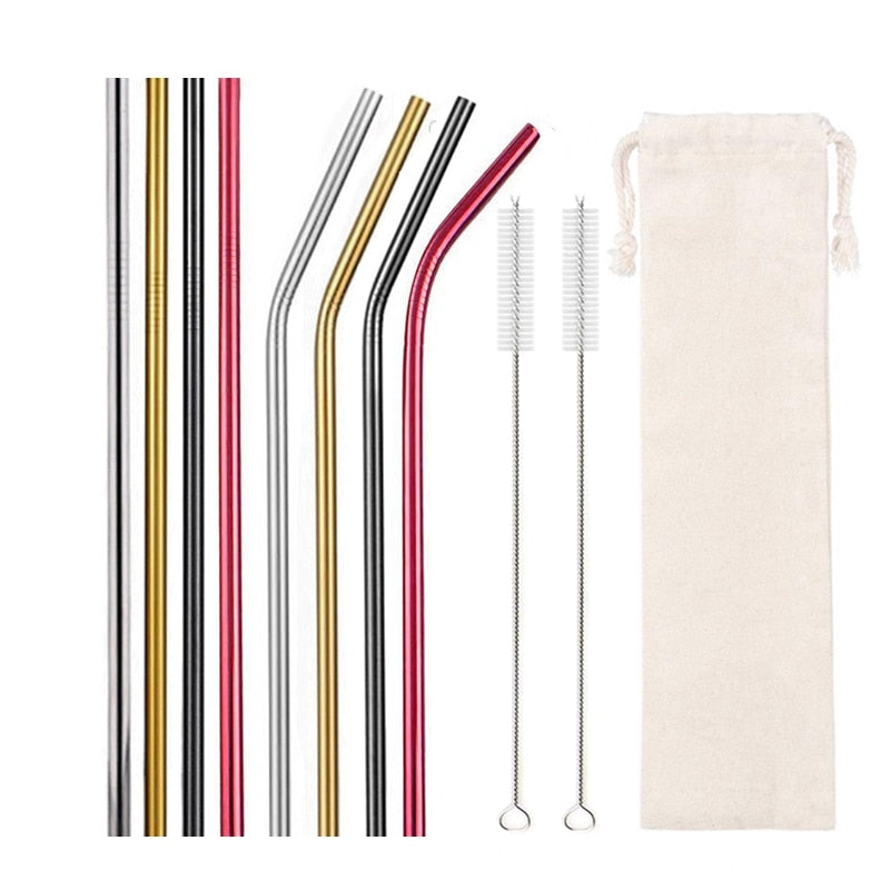 10 Colors Reusable Stainless Steel Eco-Friendly Straw