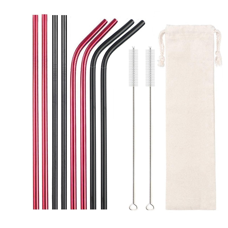 10 Colors Reusable Stainless Steel Eco-Friendly Straw