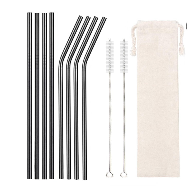 10 Colors Reusable Stainless Steel Eco-Friendly Straw