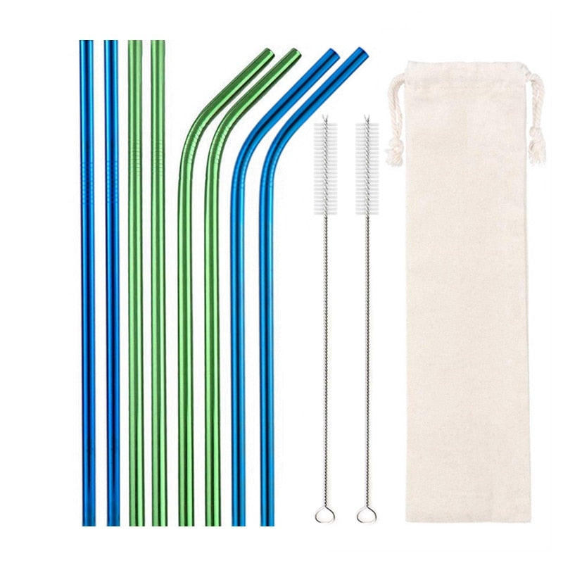 10 Colors Reusable Stainless Steel Eco-Friendly Straw