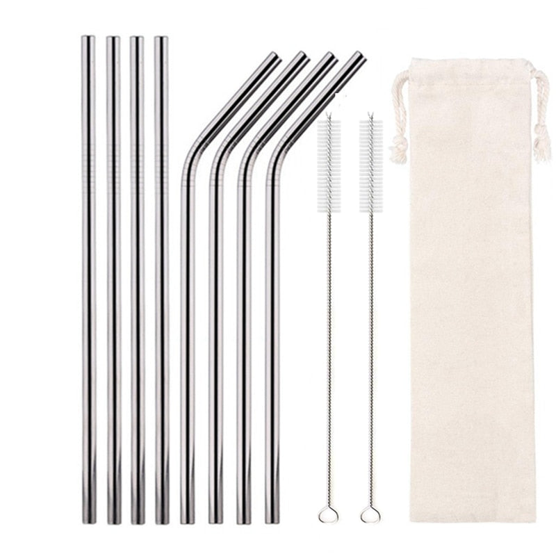 10 Colors Reusable Stainless Steel Eco-Friendly Straw