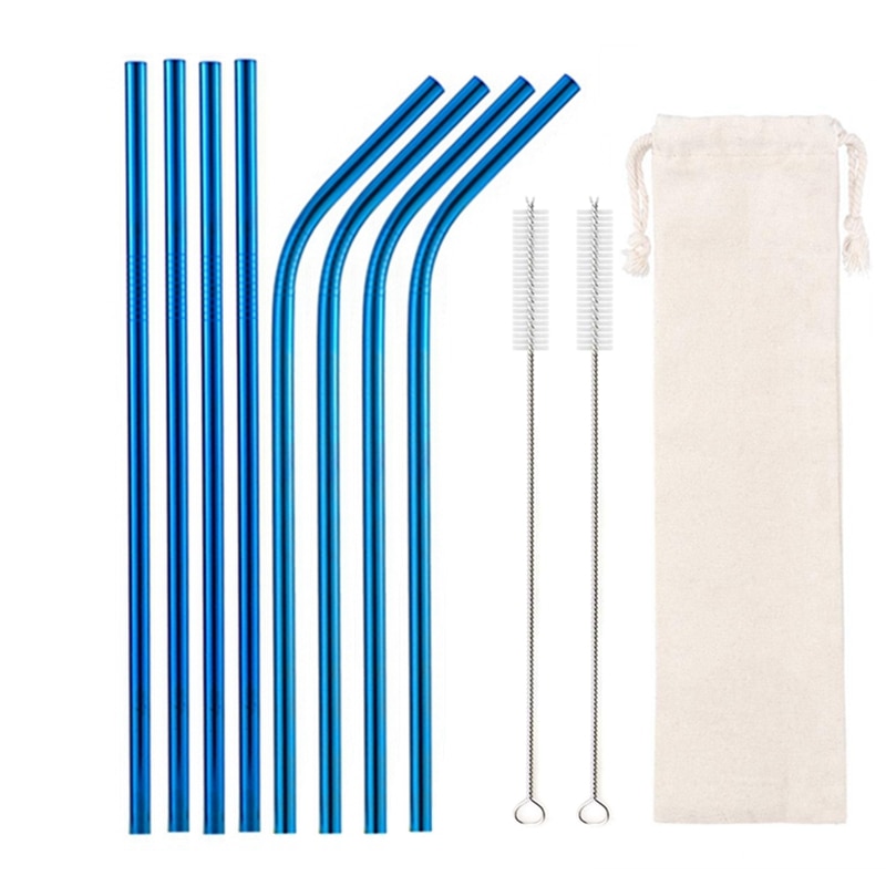 10 Colors Reusable Stainless Steel Eco-Friendly Straw